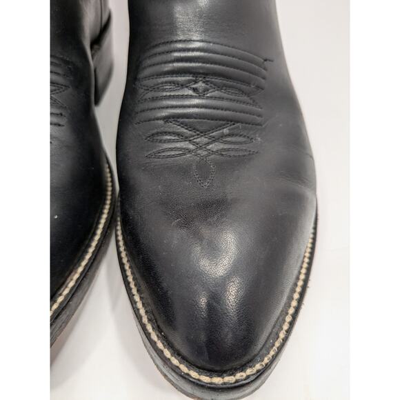 Drews Boots 18" Tall Buckaroo Cowboy Boots 9E Red Black - Picture 3 of 11